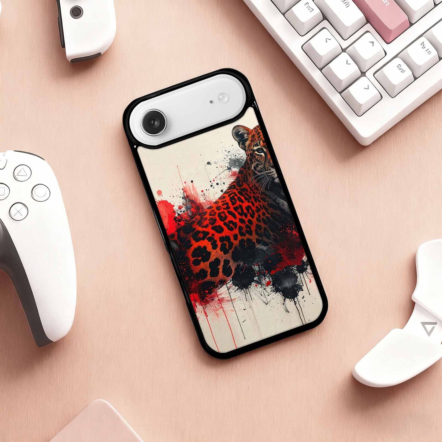 iPhone 17 Air Case — Animal Print Black Red Ink Animal, Custom Art Phone Cover