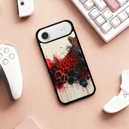 iPhone 17 Air Case — Animal Print Black Red Ink Animal, Custom Art Phone Cover