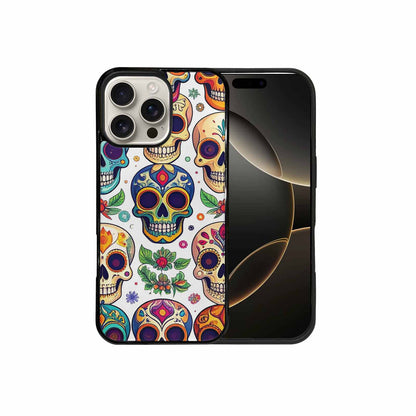 iPhone 16 Pro Max Case — Vibrant Skull Seamless, Original Design Phone Case
