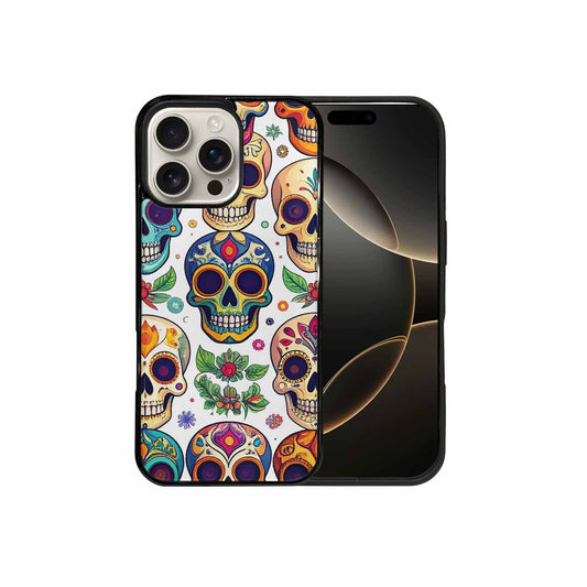 iPhone 16 Pro Max Case — Vibrant Skull Seamless, Original Design Phone Case