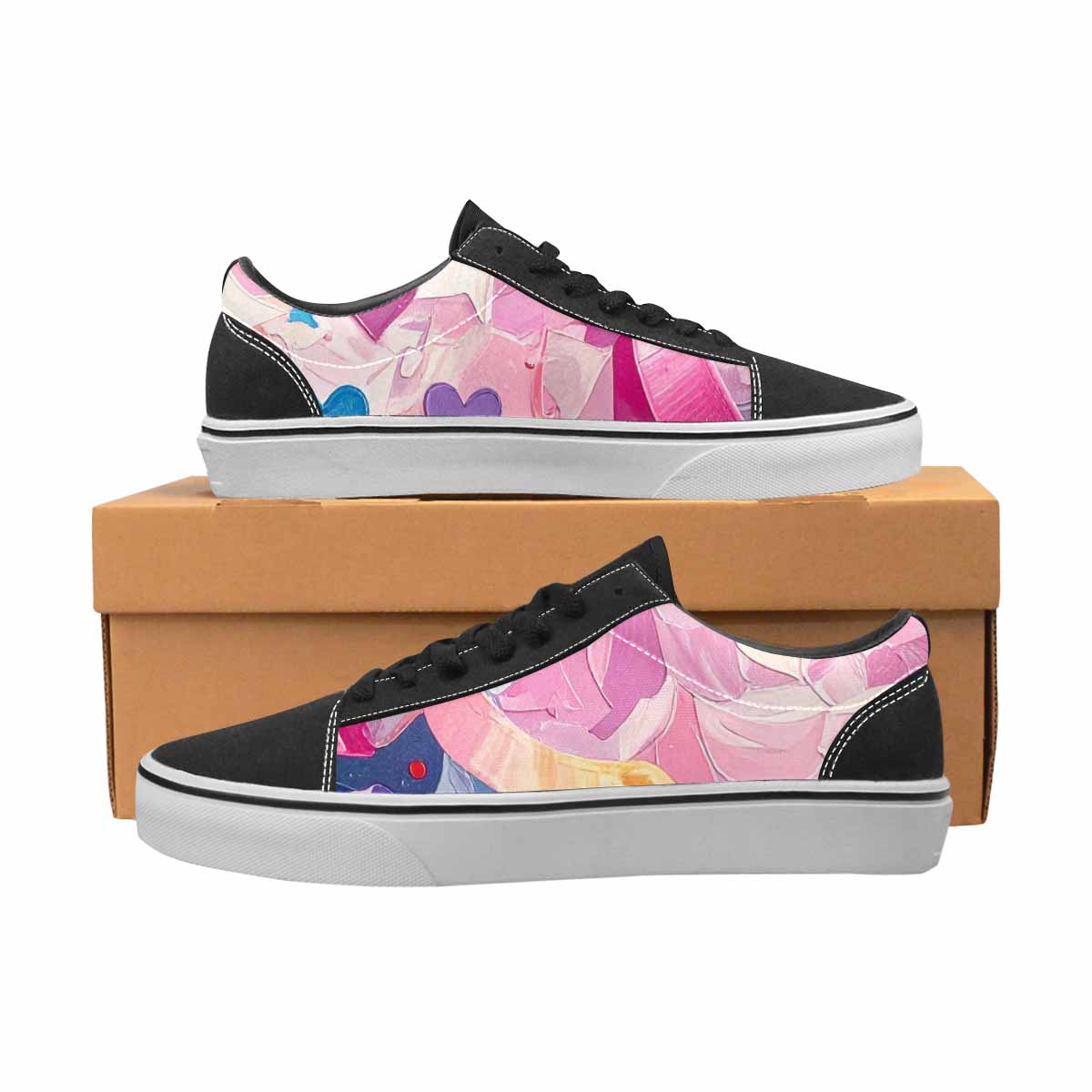 WOMEN'S Transgender Pride Flag Lace-Up Canvas Vibrant Chaos Sneakers