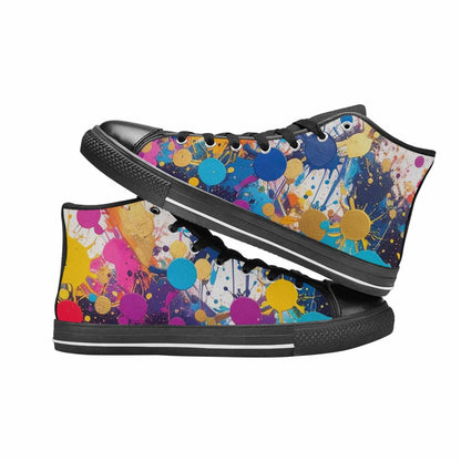 MEN'S Paint Splatter High Top Canvas Dark Academia Sneakers