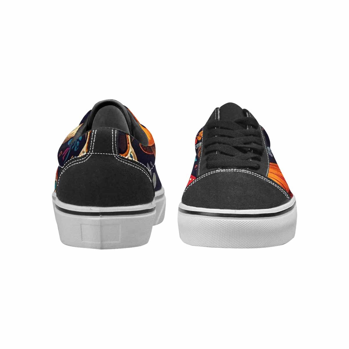WOMEN'S Mushrooms And Skulls Canvas Lace-Up Vivid Sneakers