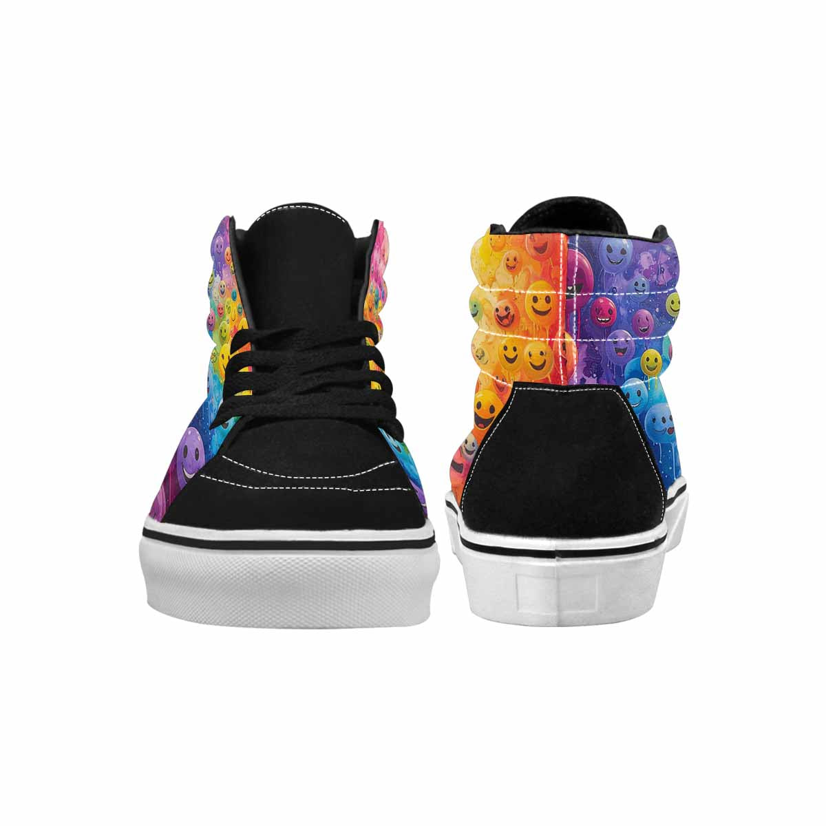 MEN'S Smiley Facessmiley Faces  High Top Canvas Grunge Shoes