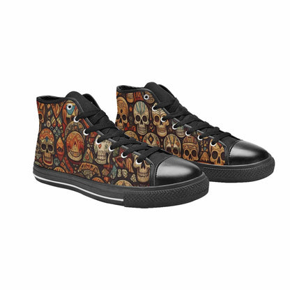 MEN'S Skulls - Tribal-Patterned- High Top Canvas Dreamcore Custom Shoes