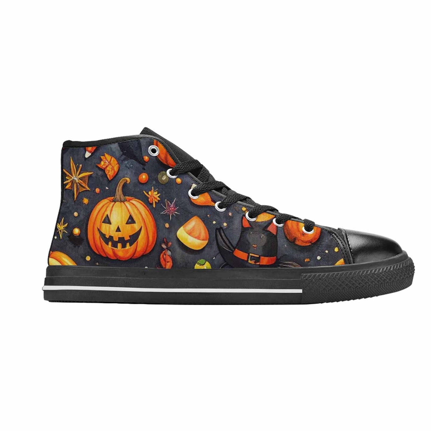 WOMEN'S Halloween High Top Canvas Grunge Sneakers