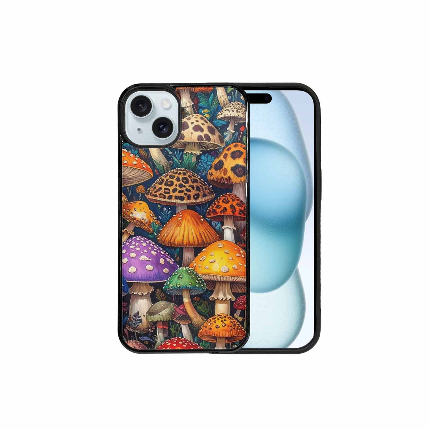 iPhone 15 Plus Case — Mushrooms Pattern Hundreds Of 0x7, Custom Designed Case Cover