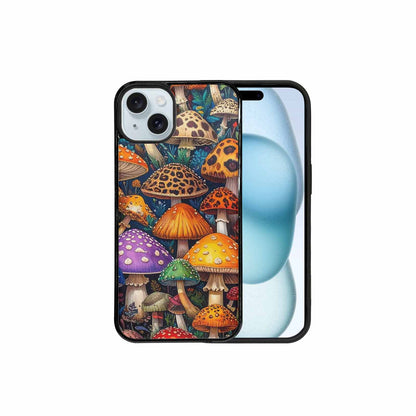 iPhone 15 Plus Case — Mushrooms Pattern Hundreds Of 0x7, Custom Designed Case Cover