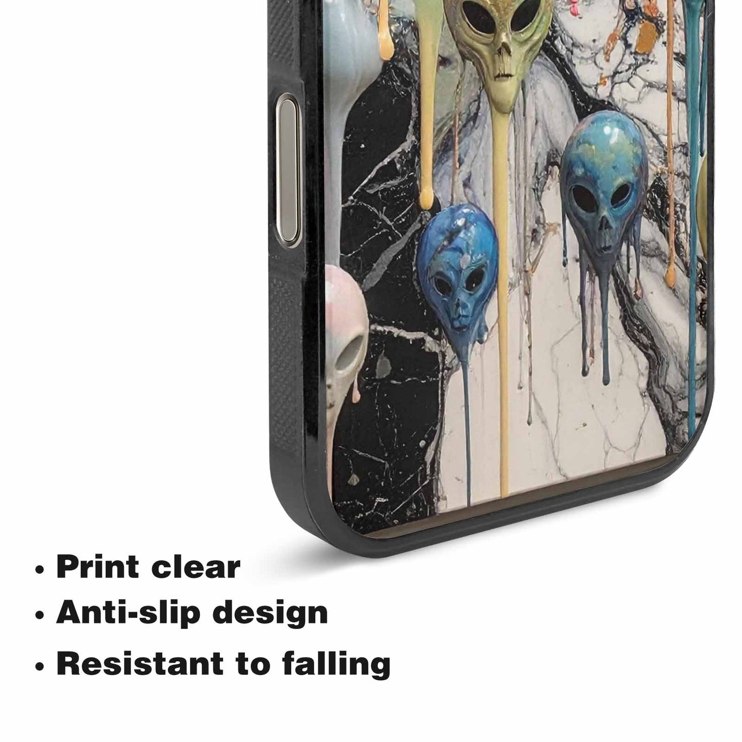 iPhone 16 Pro Max Case — Aliens Marblemelting Aliens Pa Eif, Custom Art Phone Cover