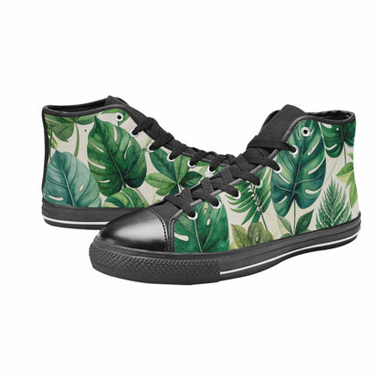 WOMEN'S Seven-Point Palmate Leaf High Top Canvas Vivid Custom Shoes