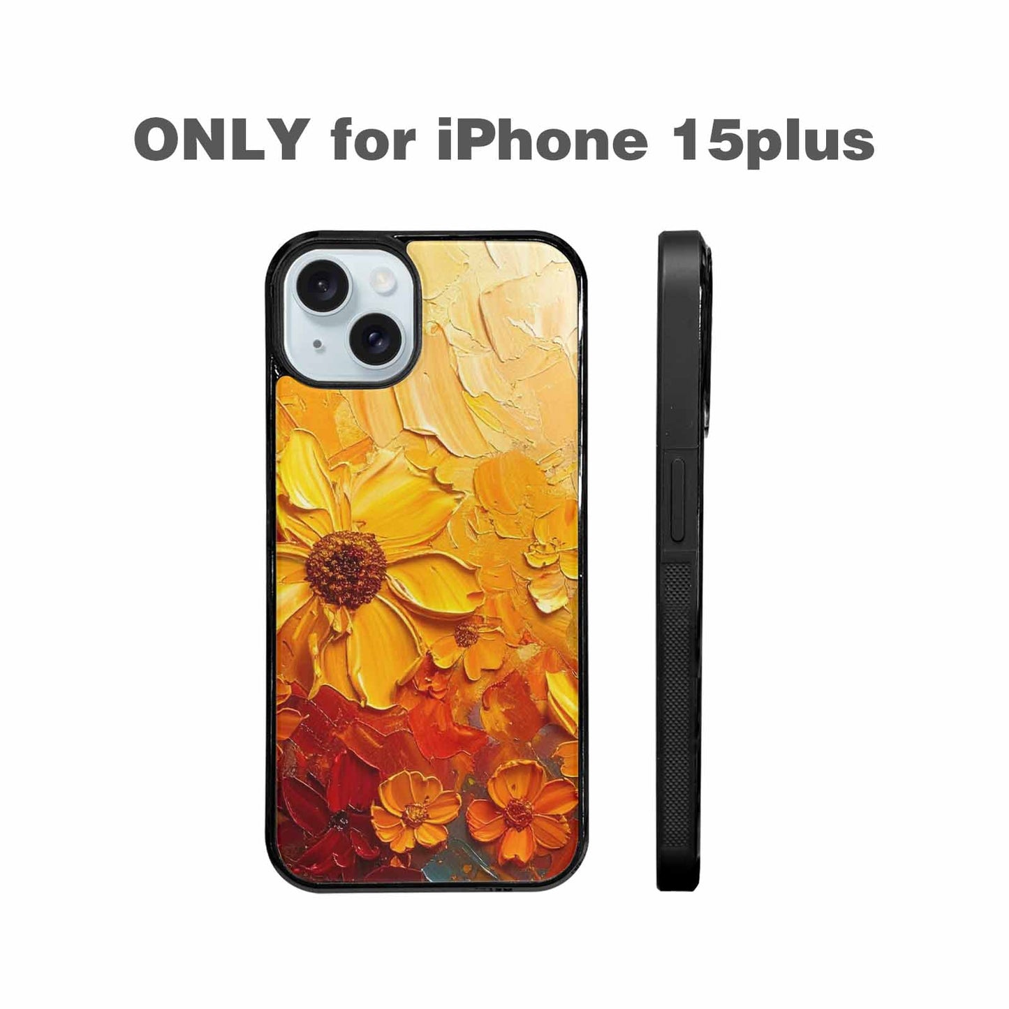 iPhone 15 Plus Case — Impressionist Sunflower Brushstroke Pattern Hundreds Of, Custom Phone Case