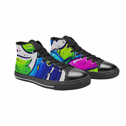 WOMEN'S Acid Wash Cartoon High Top Canvas Dark Academia Sneakers