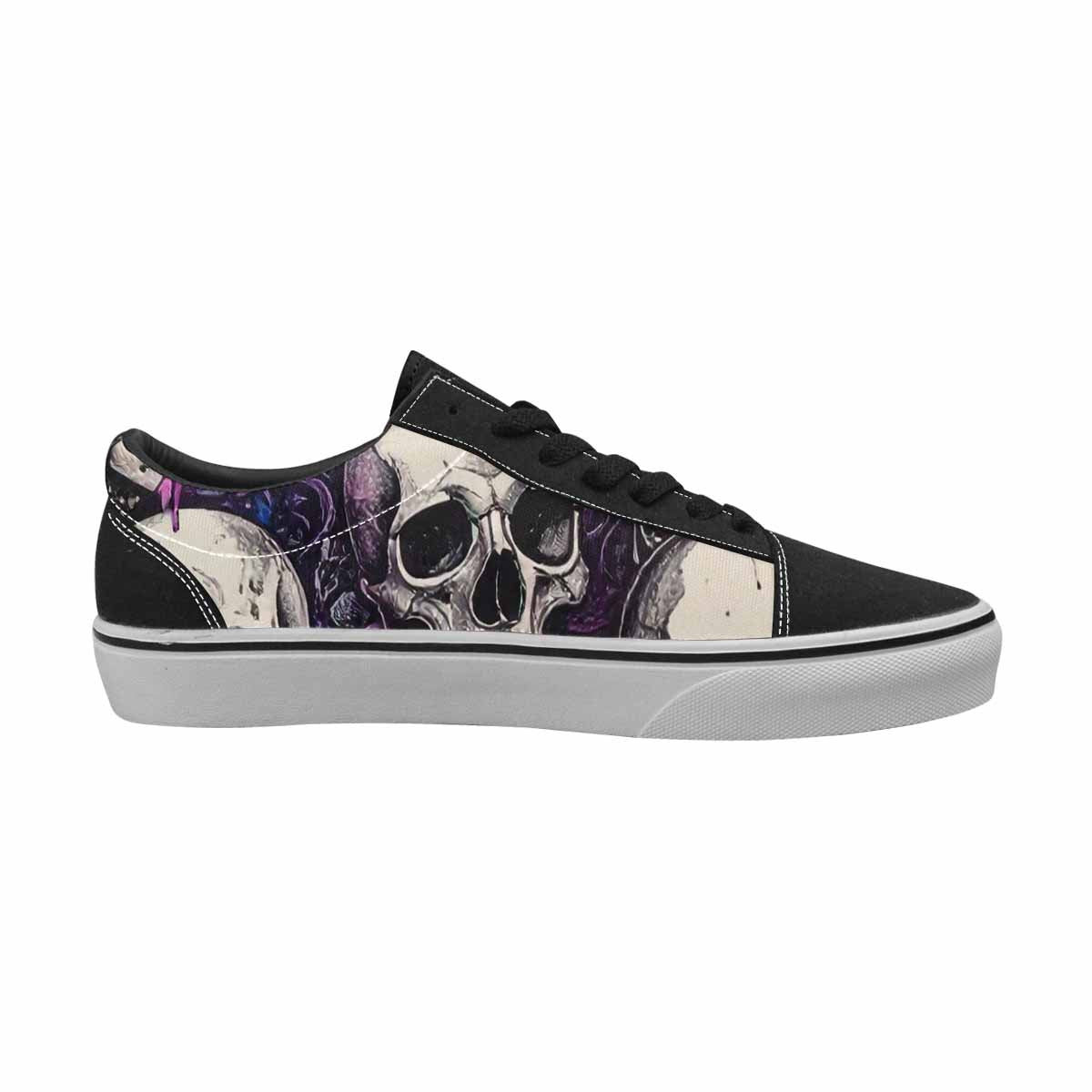 WOMEN'S Rainbow From Skull S Lace-Up Canvas Wallpaper Art Sneakers