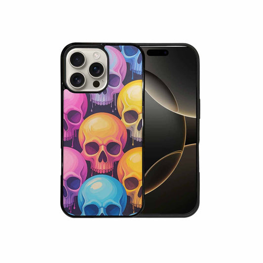 iPhone 16 Pro Max Case — Dripping Candy Skulls, Custom Phone Case