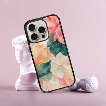iPhone 16 Pro Case — Marble Floral, Customized Protective Case
