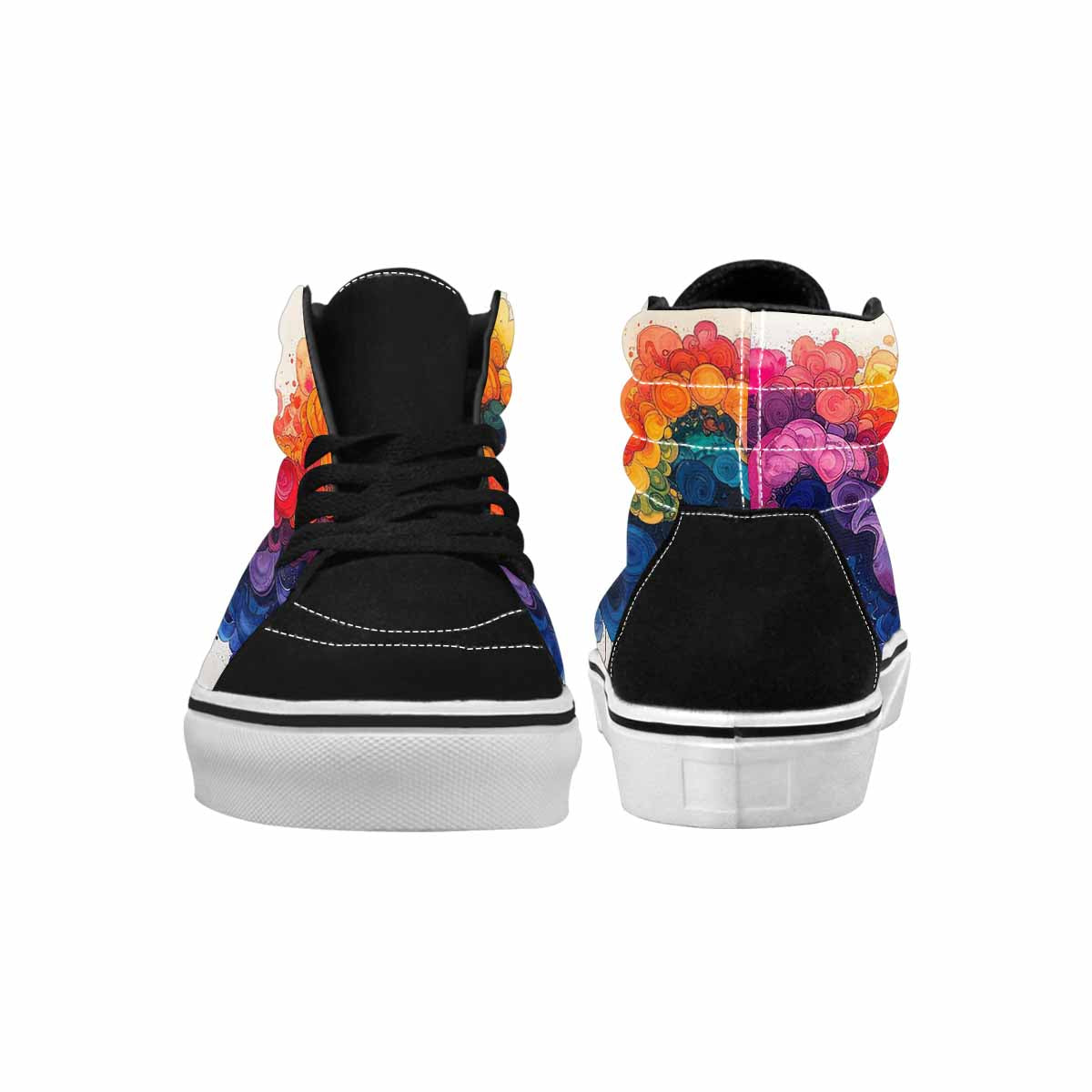 MEN'S Tie High Top Canvas Wallpaper Art Custom Sneakers