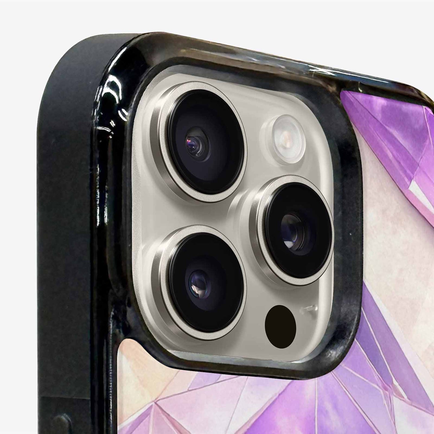 iPhone 16 Pro Max Case — Amethyst Crystal Art Pattern, Personalized Phone Case