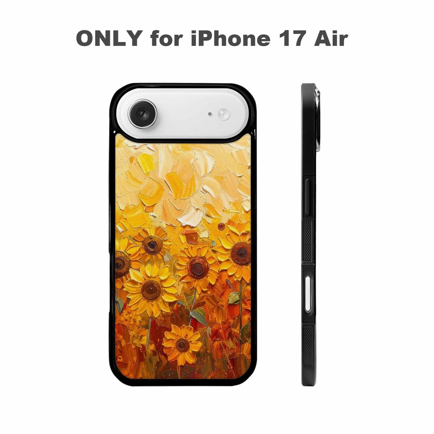 iPhone 17 Air Case — Impressionist Sunflower Brushstroke Pattern Hundreds Floral, Original Design Phone Case