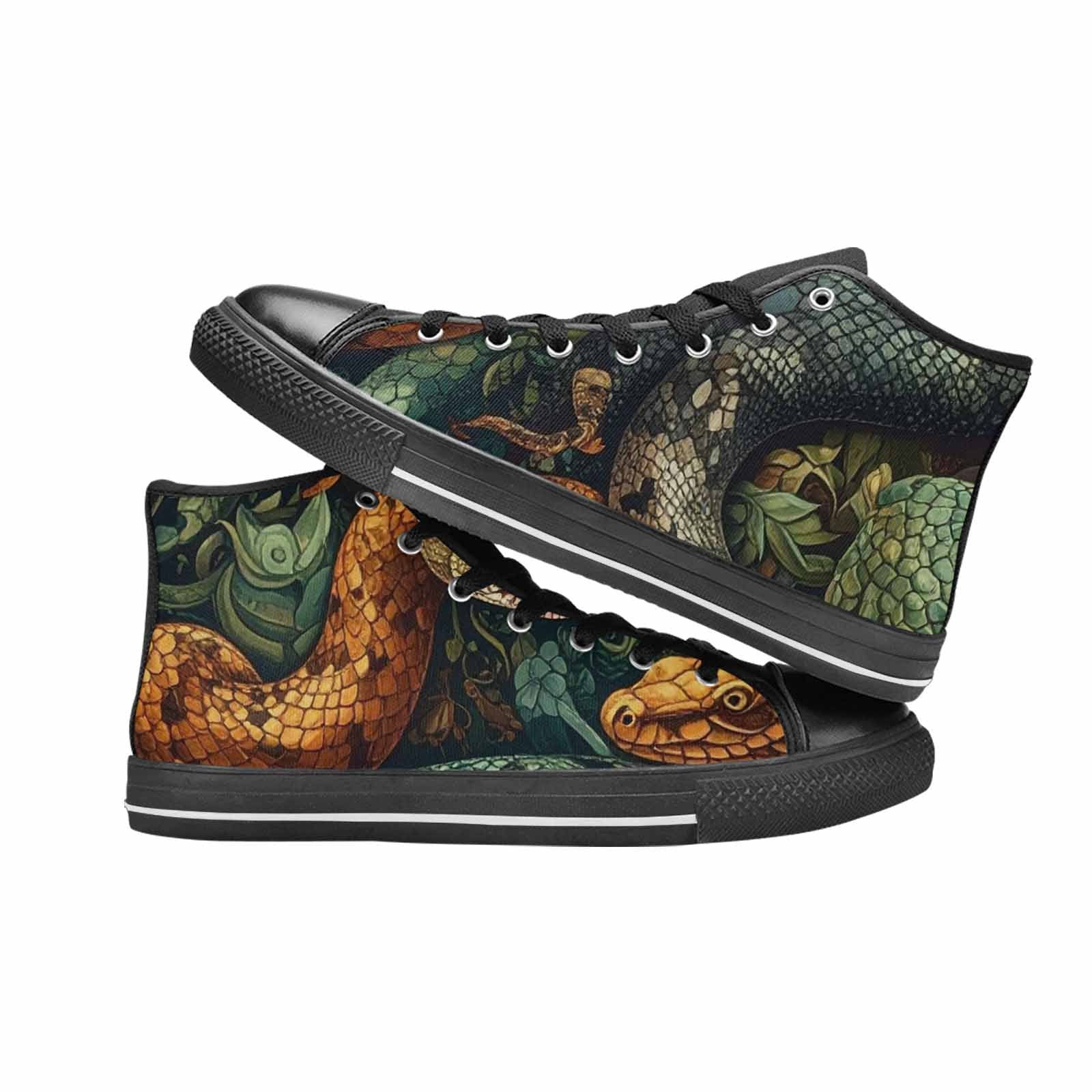 MEN'S Snake Skin Reptile High Top Canvas Y2K Custom Sneakers