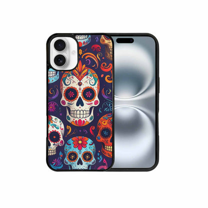 iPhone 16 Plus Case — Day Dead Sugar Skull Art 100s, Custom Made Phone Cover