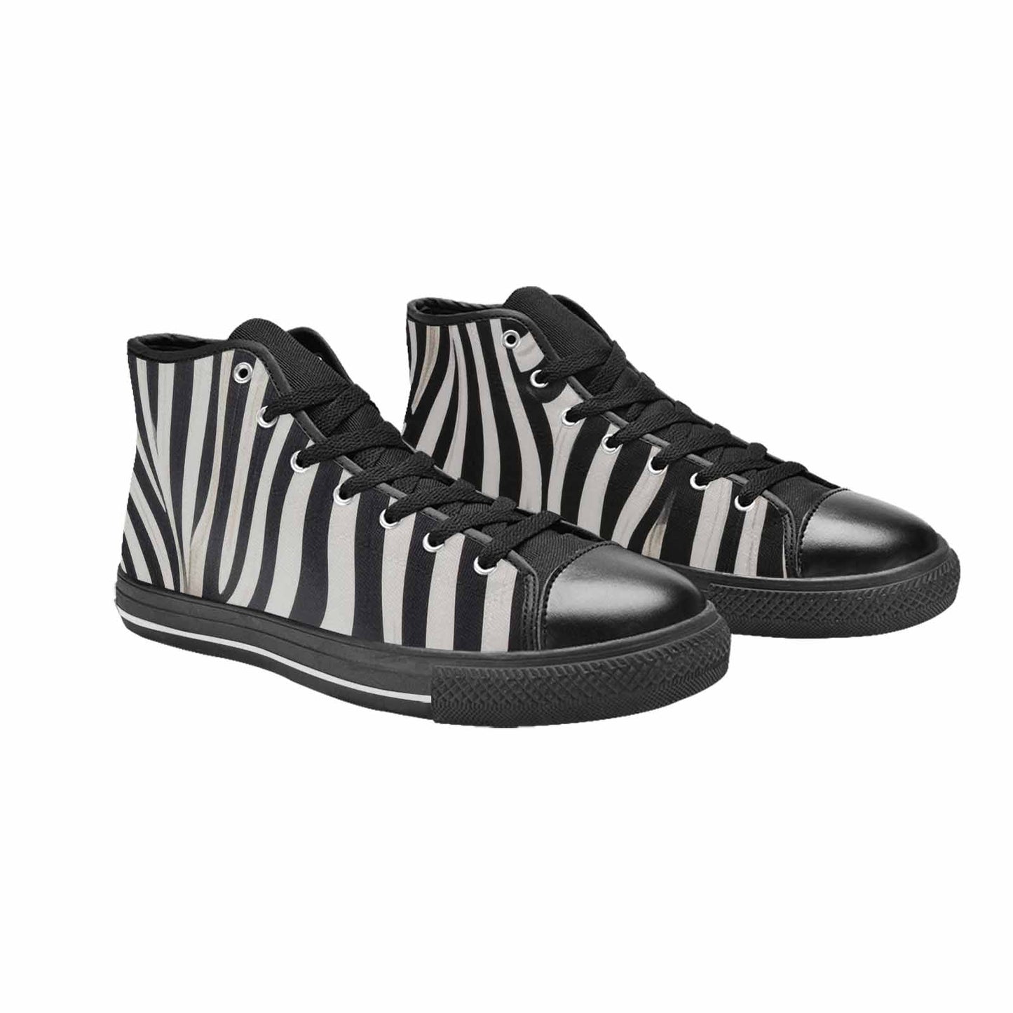 WOMEN'S Modern Zebra Stripe High Top Canvas Vivid Sneakers