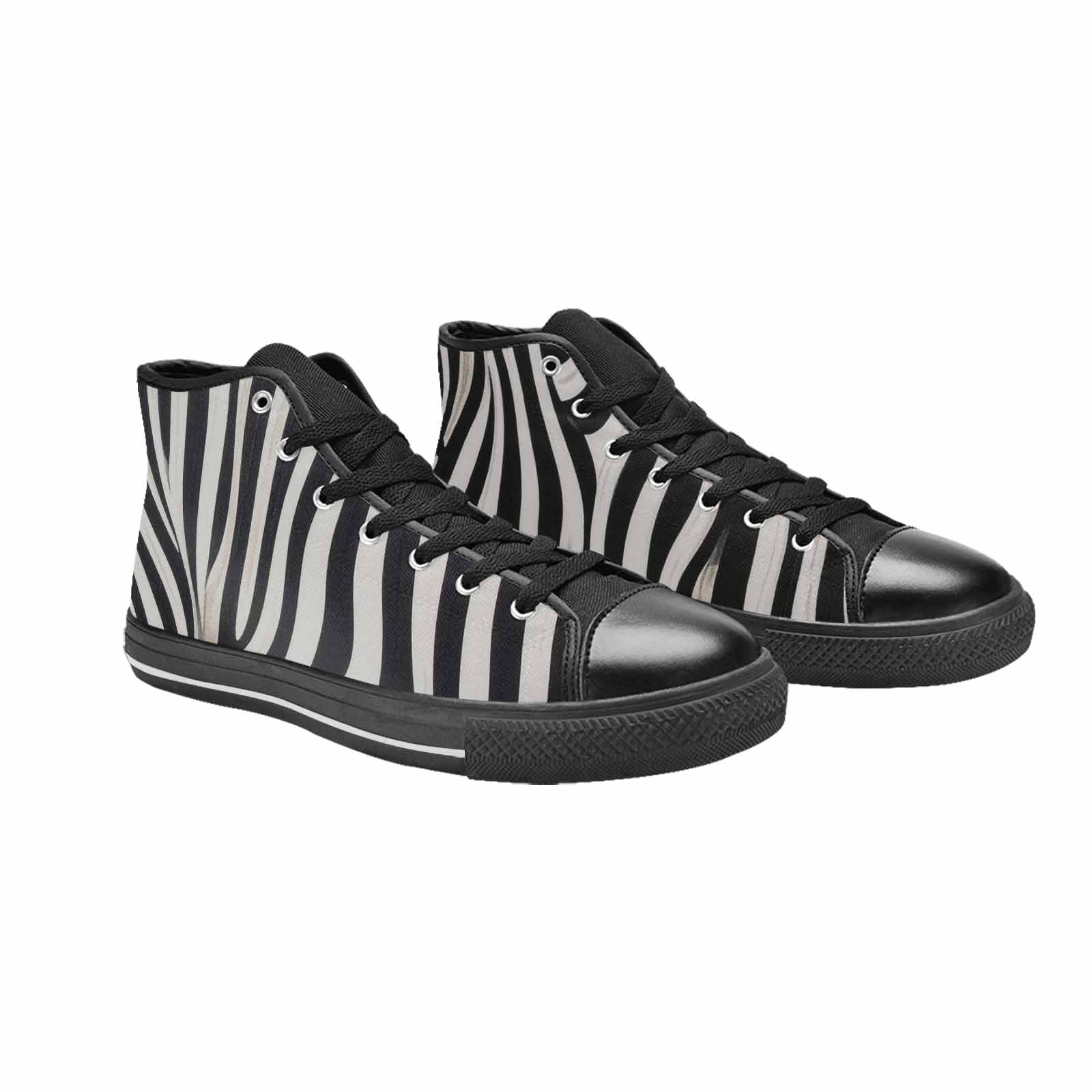 WOMEN'S Modern Zebra Stripe High Top Canvas Vivid Sneakers