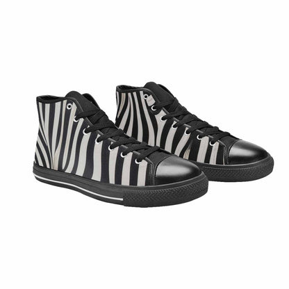 WOMEN'S Modern Zebra Stripe High Top Canvas Vivid Sneakers