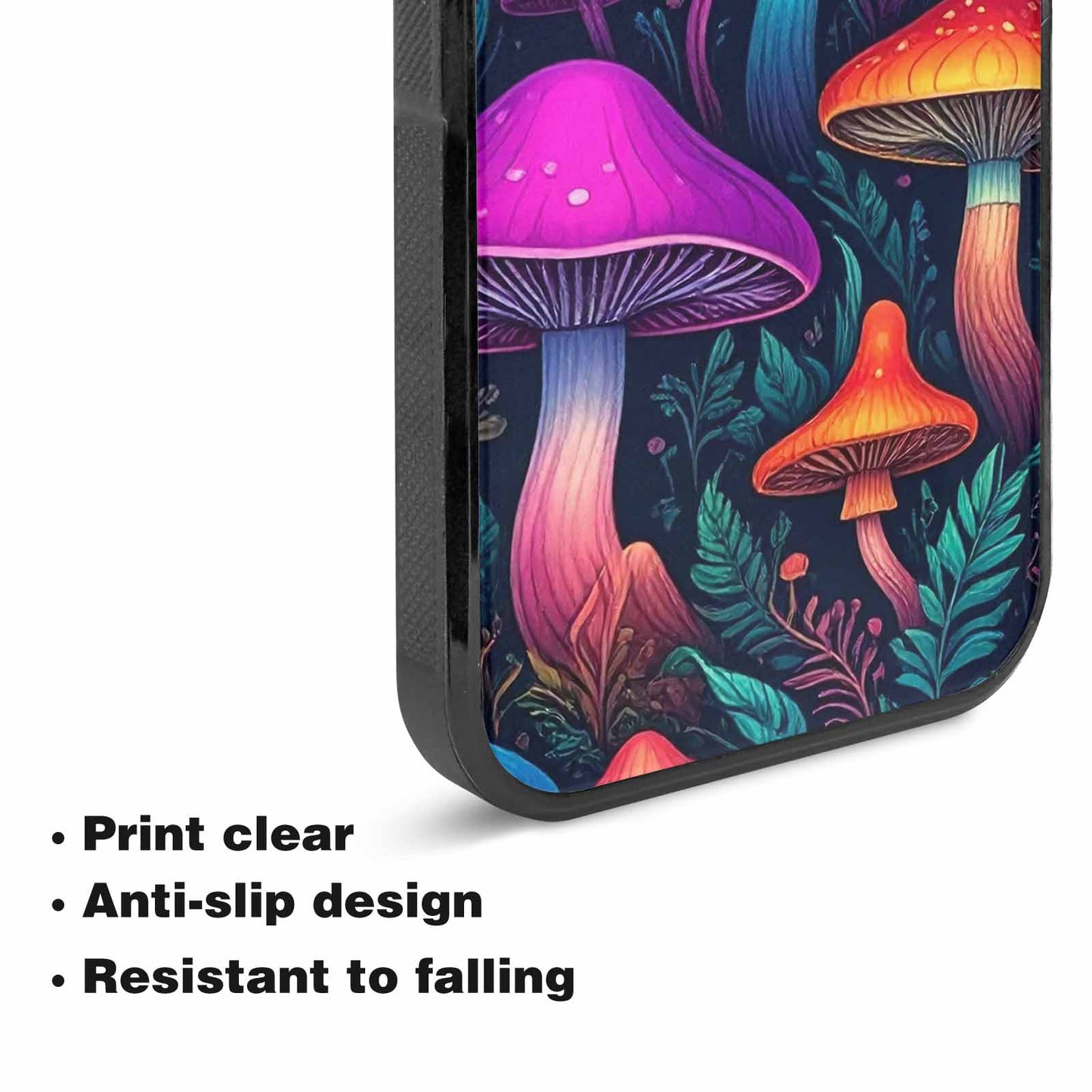iPhone 15 Plus Case — Mushroom Psychedelic Art Seamless Pattern Vibrant, Original Design Phone Case