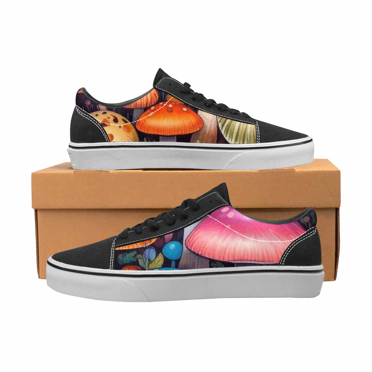 WOMEN'S Mushrooms Lace-Up Canvas Cottagecore Sneakers