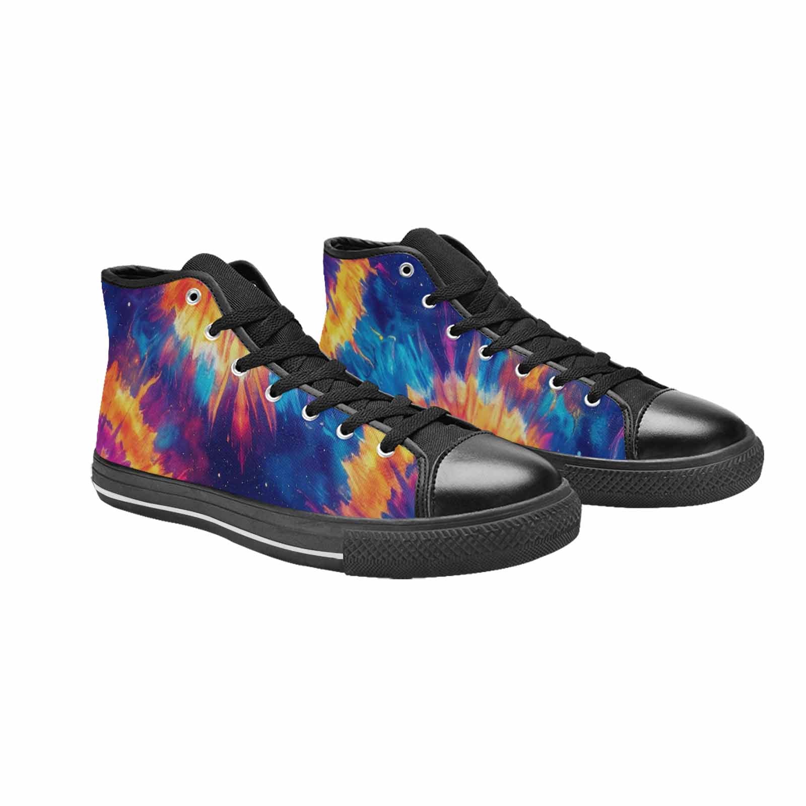 MEN'S Tie Dye Galaxy High Top Canvas Dark Academia Custom Sneakers