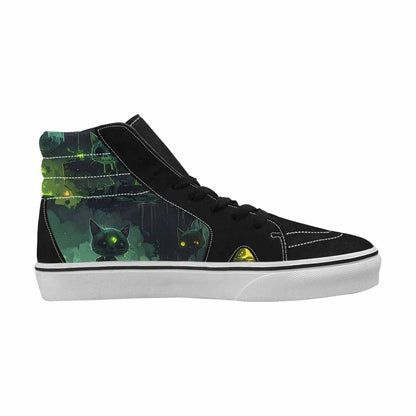 MEN'S Toxic Melting Skeleton Cats High Top Canvas Kaleidoscope Custom Sneakers