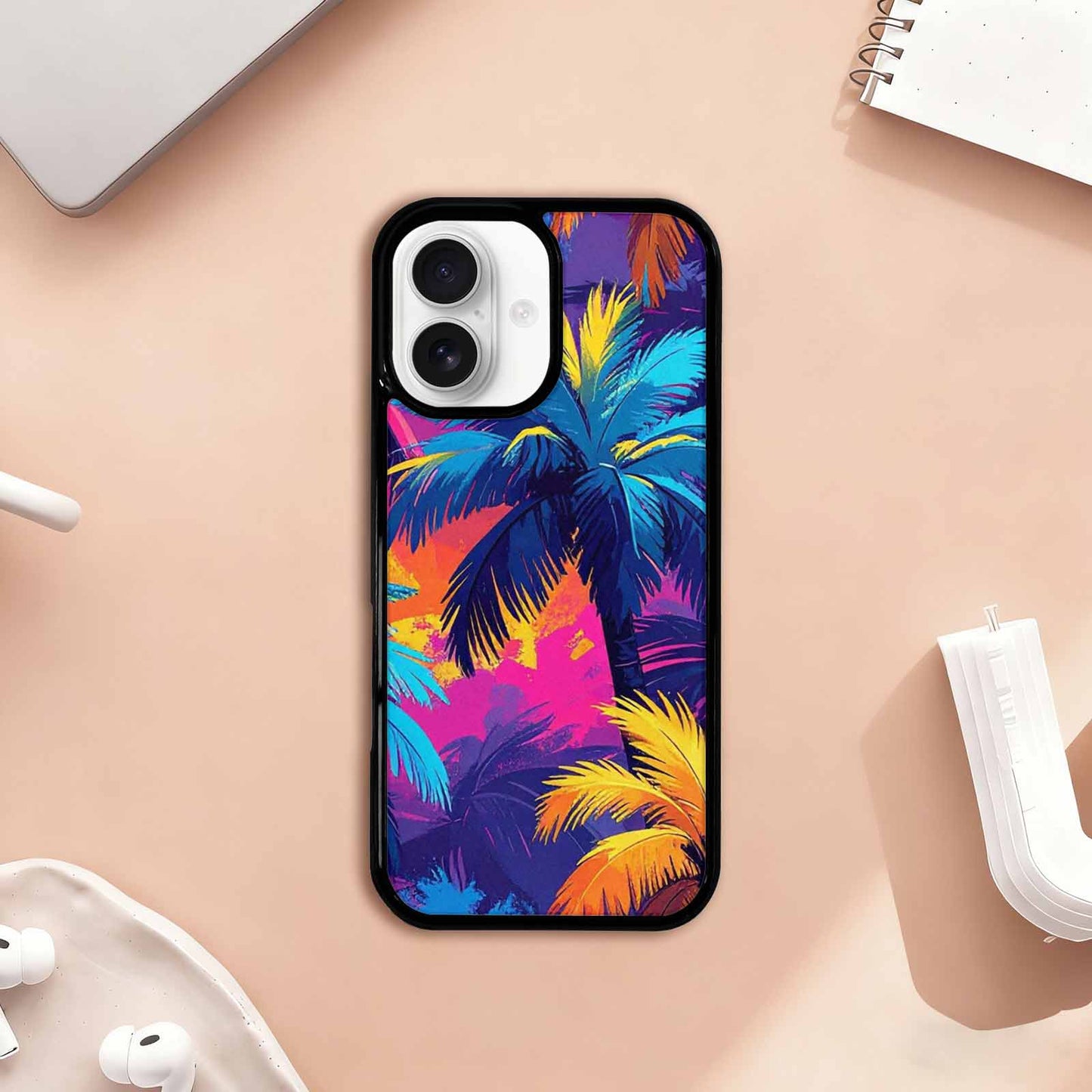 iPhone 17 Case — Chrome Bling Palm Original Art, Custom Printed Phone Case
