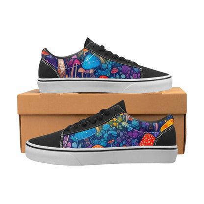WOMEN'S Mushrooms (general) Lace-Up Canvas Dark Academia Sneakers
