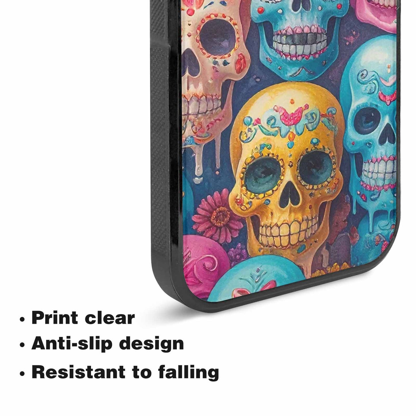 iPhone 15 Case — Sugar Skullsmelting Sugar Skulls, Custom Designed Case Cover