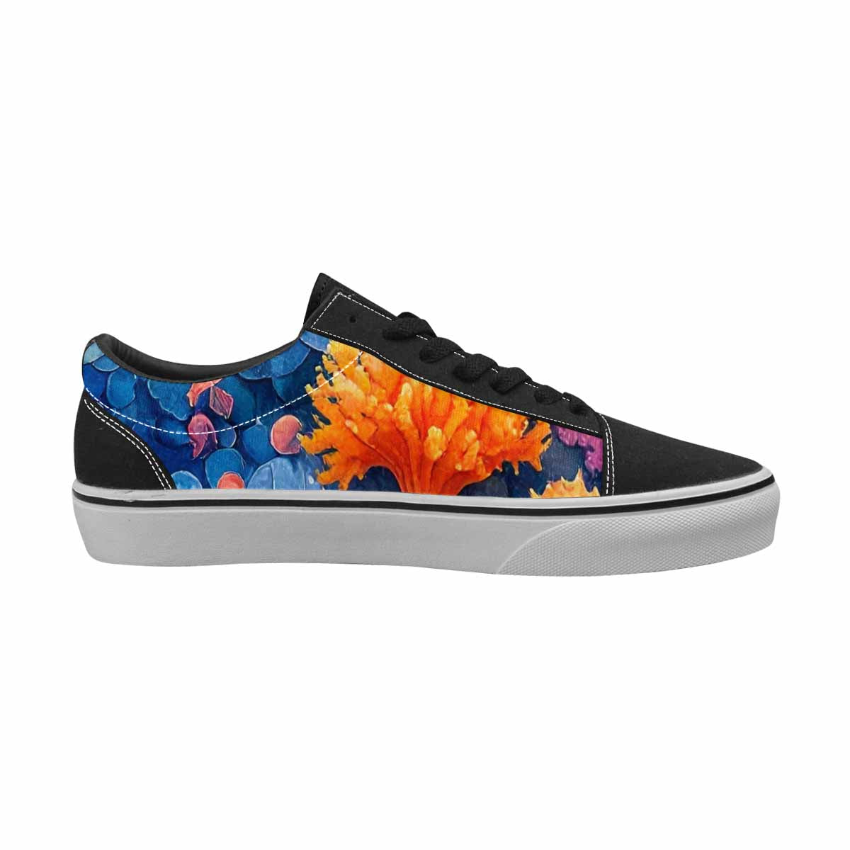 WOMEN'S Fish Scale Coral Canvas Lace-Up Vibrant Chaos Sneakers