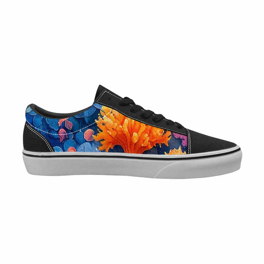 WOMEN'S Fish Scale Coral Canvas Lace-Up Vibrant Chaos Sneakers
