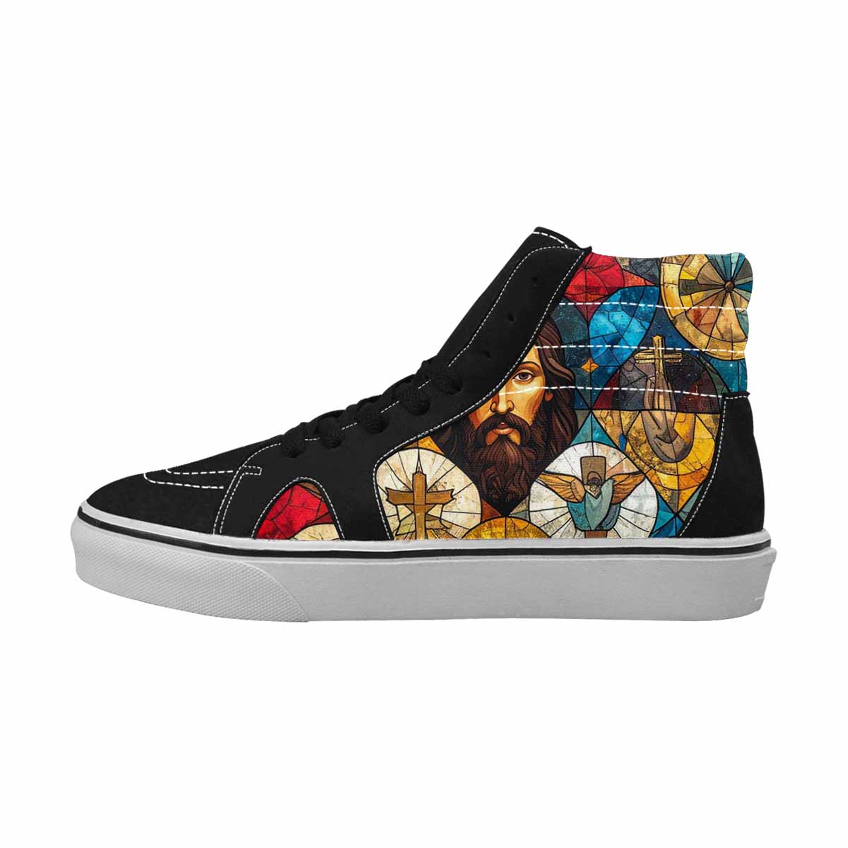 WOMEN'S Jesus Face Small High Top Canvas Vivid Shoes