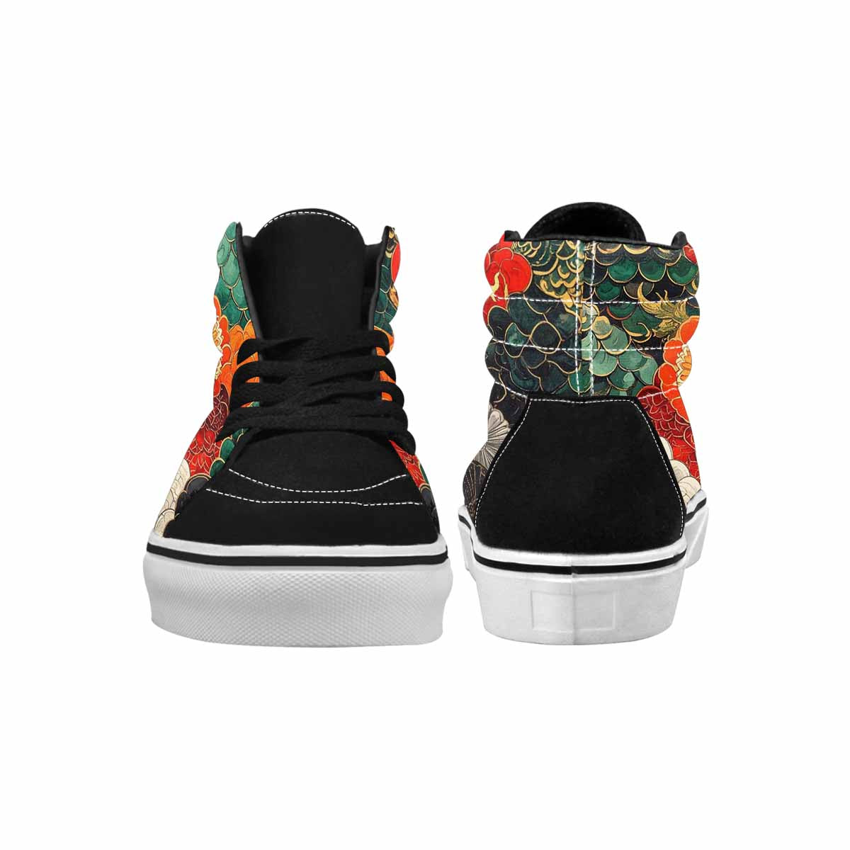 WOMEN'S Dragon Scale Fantasy High Top Canvas Vibrant Chaos Shoes