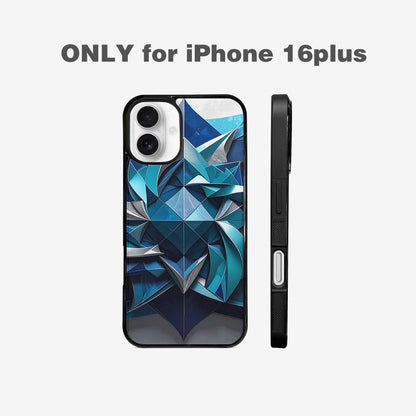 iPhone 16 Plus Case — Geometric Origami Art Pattern, Custom Print Case Cover