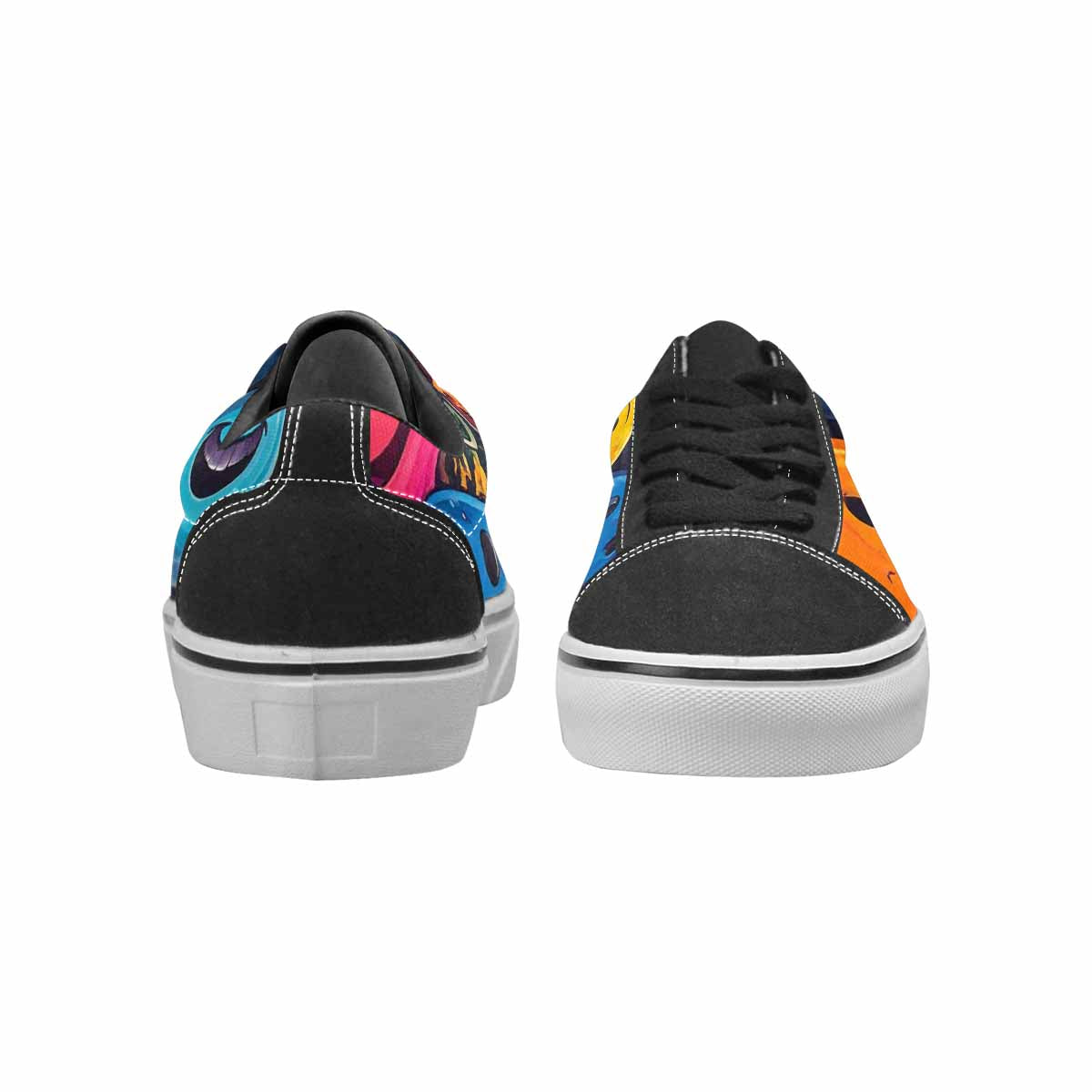 WOMEN'S Smiley Faces Lace-Up Canvas Wallpaper Art Custom Sneakers