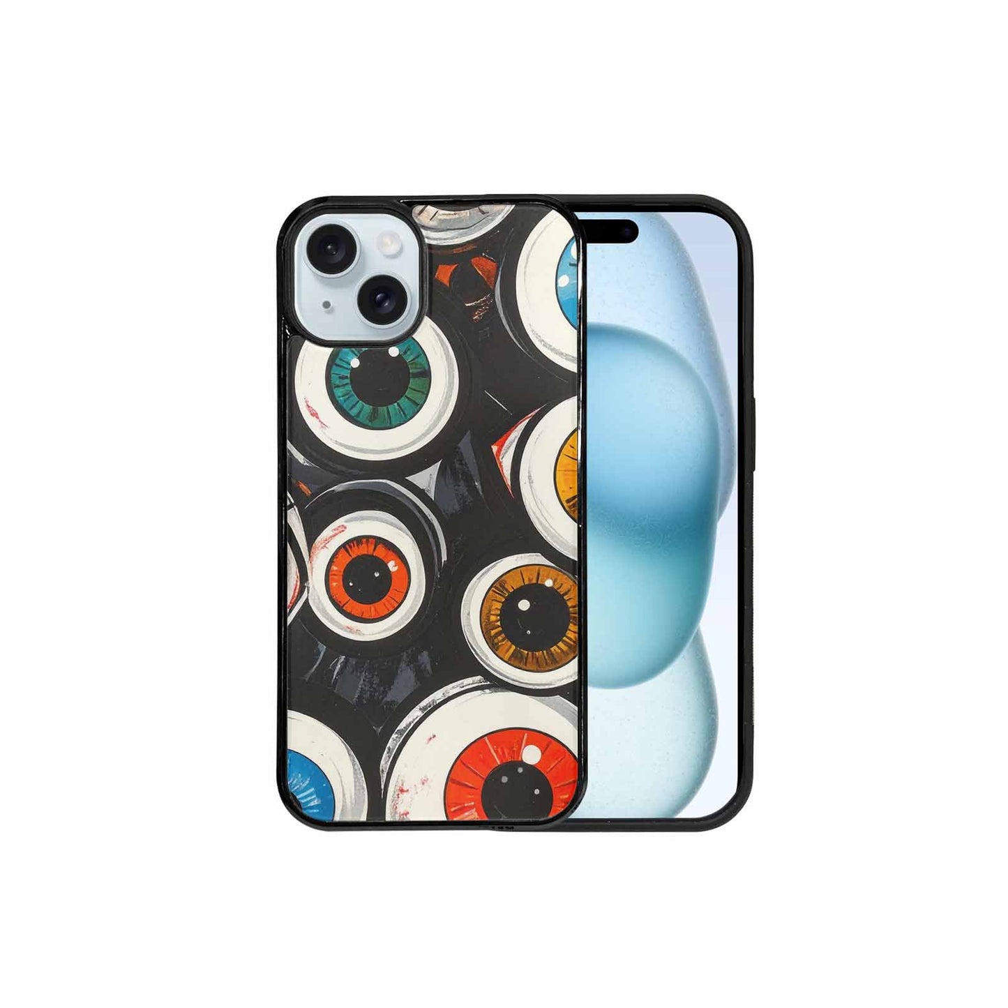 iPhone 15 Plus Case — Googly Cartoon Eyeballs, Unique Phone Case Design