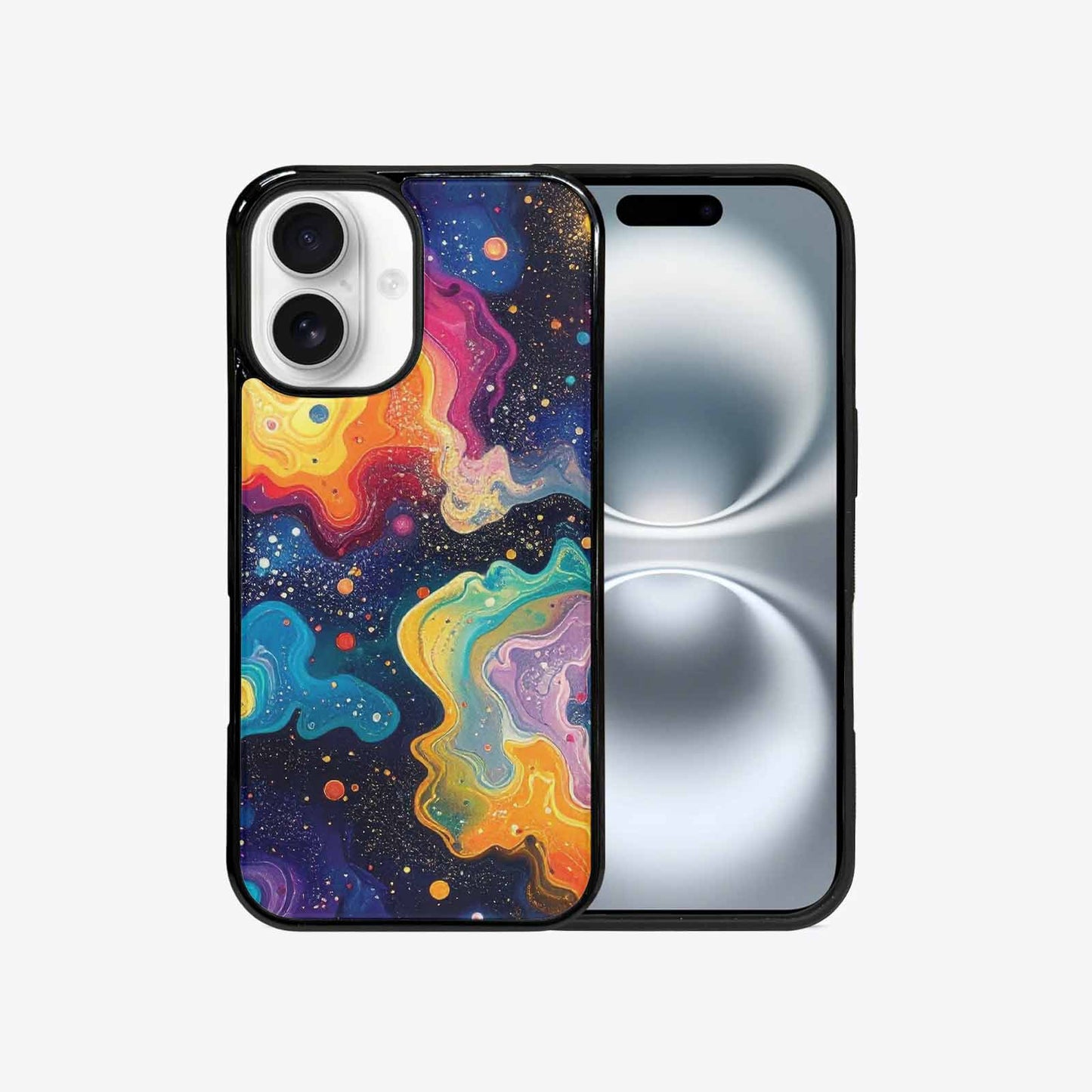 iPhone 16 Case — Galaxy Art Colorful Cosmic Dust Small, Unique Phone Case Design