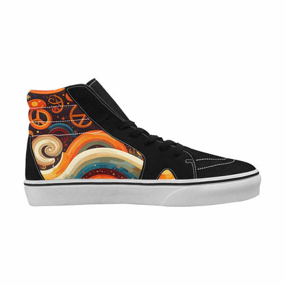 MEN'S Groovy 70S Peace High Top Canvas Neon Fantasy Sneakers