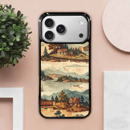 iPhone 17 Pro Max Case — Vintage Travel Artwork Pattern Retro Vintage, Unique Phone Case Design
