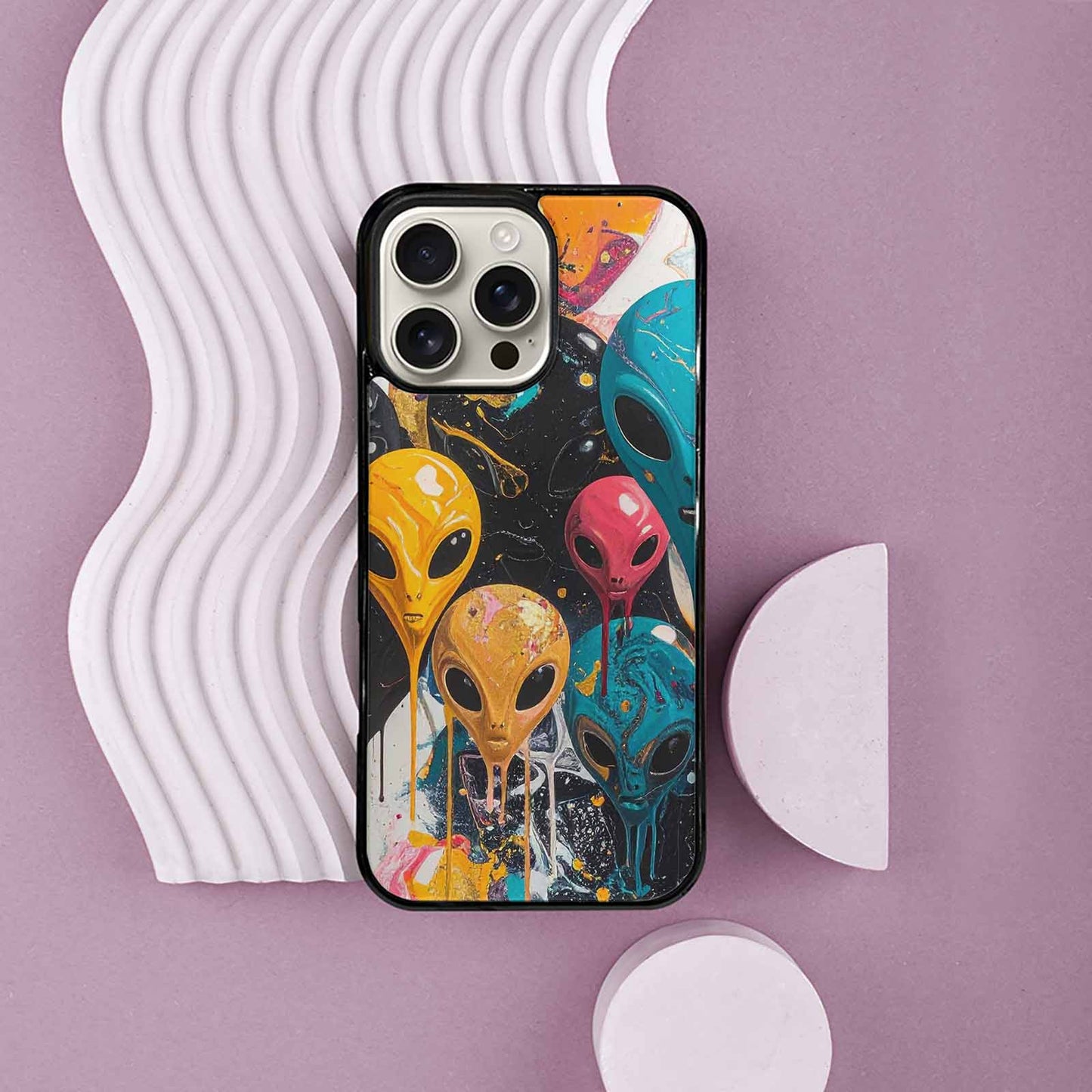 iPhone 16 Pro Max Case — Aliens Marblealiens Pattern, Original Design Phone Case