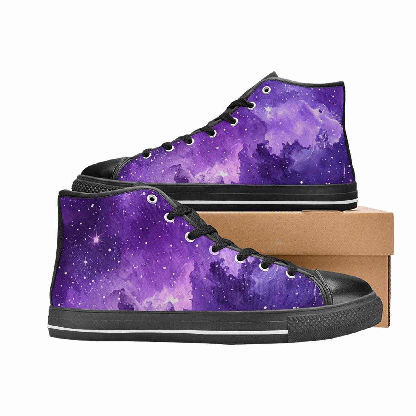 WOMEN'S Galaxy Art - High Top Canvas Grunge Sneakers