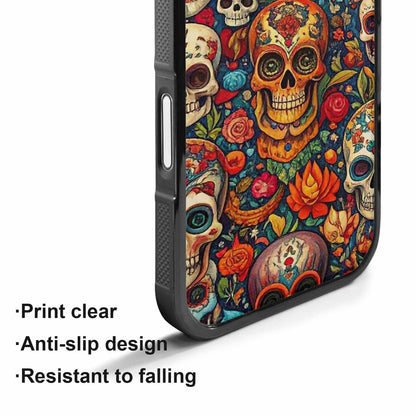 iPhone 17 Case — Small Skull Pattern, Randomly Gothic Skulls, Custom Phone Case