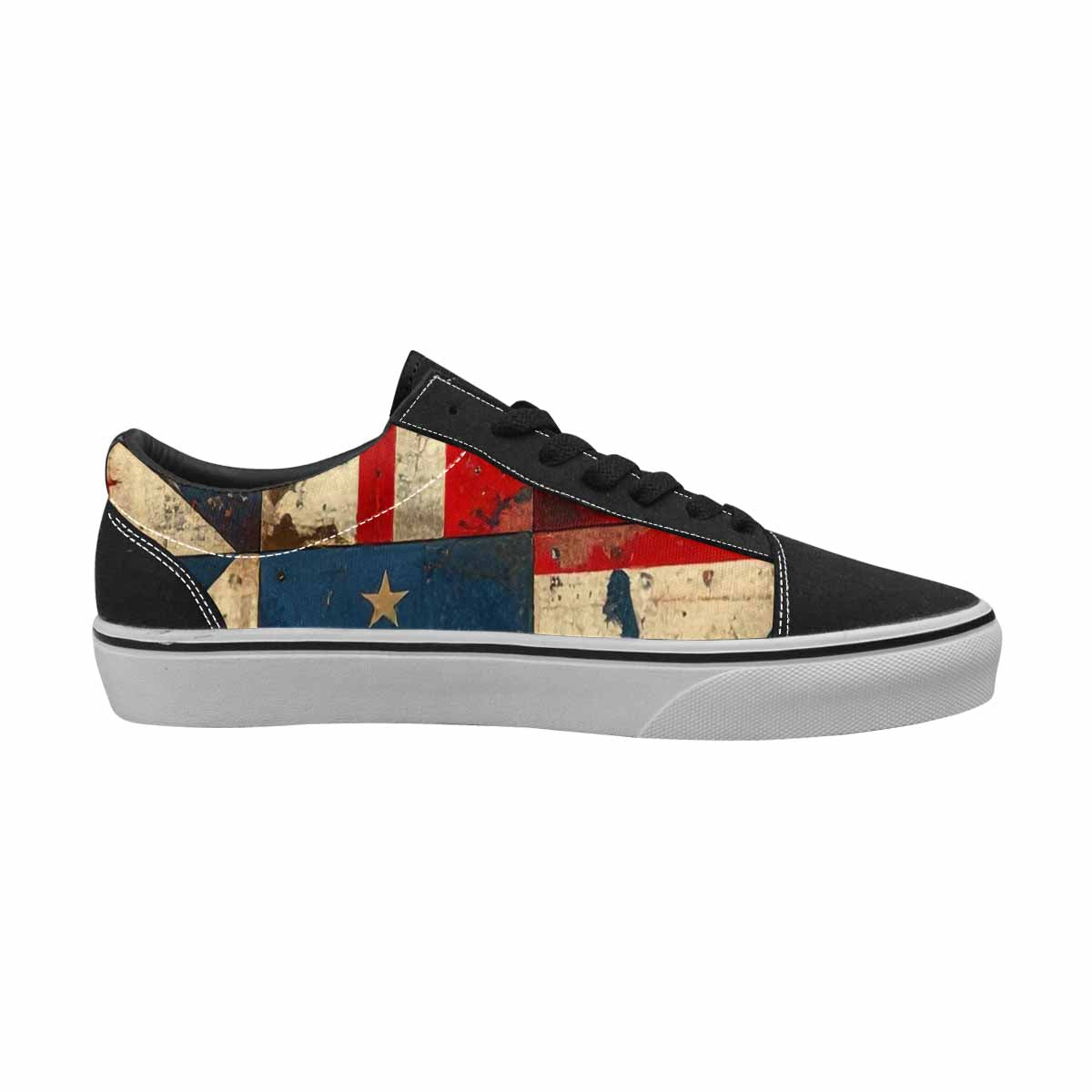 WOMEN'S American Flag Stars Canvas Lace-Up Neon Fantasy Sneakers