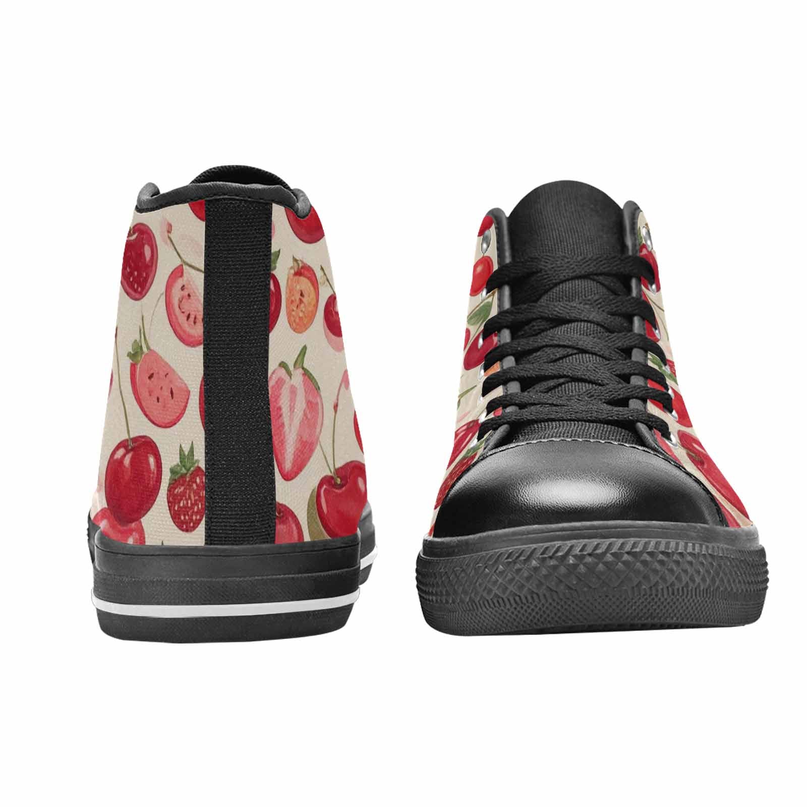 WOMEN'S Cherry Fruit Print High Top Canvas Y2K Custom Sneakers