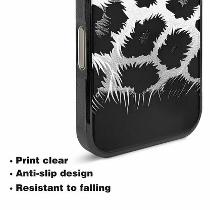 iPhone 16 Pro Max Case — Leopard Print Black And White Style, Personalized Phone Case